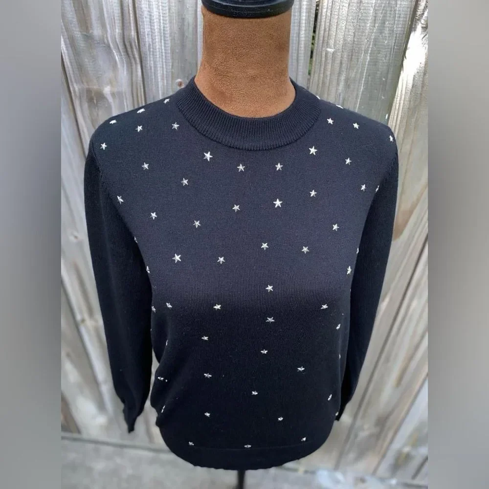 Nanette Lepore Studded Star Sweater:Office/Simple/Capsule Wardrobe/4th of July - Picture 2 of 8